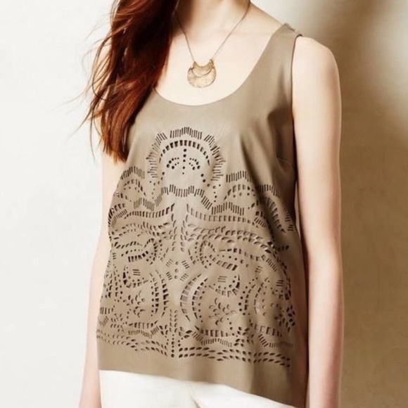 Anthropologie Faux Leather Tank Top - Picture 6 of 6